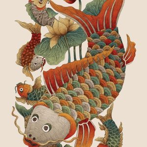 中国元素鱼图案