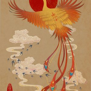 中国风格图案凤凰-山海经